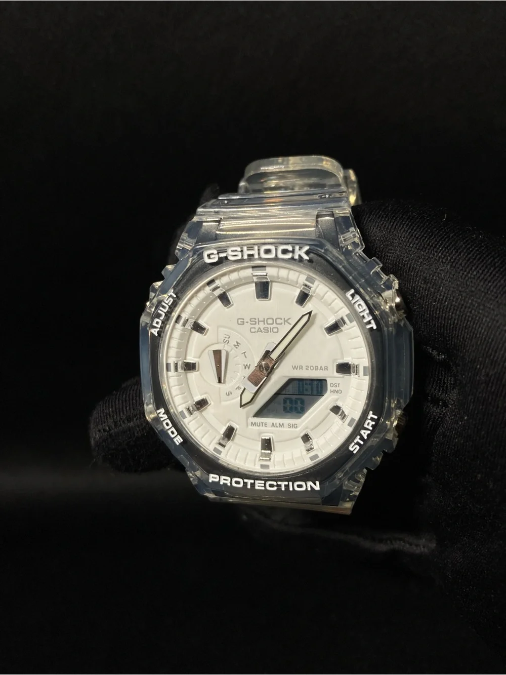Clear and White G Shock Ga2100